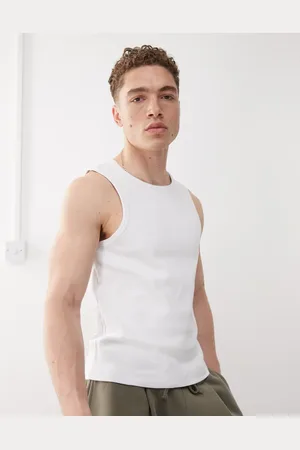 Reclaimed Ribbed racer singlet in