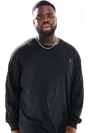Ralph Lauren Big & Tall icon logo pima cotton long sleeve t-shirt in