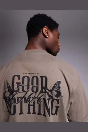 Good For Nothing T-shirt with back print in -Neutral