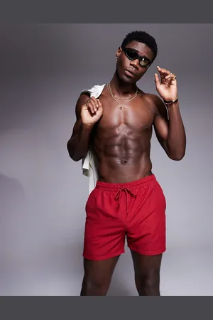South Beach Plain swim shorts in cherry