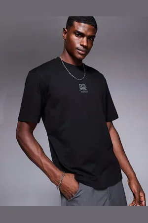HUGO BOSS Bull Racing capsule Deckies silver central logo relaxed fit t-shirt in