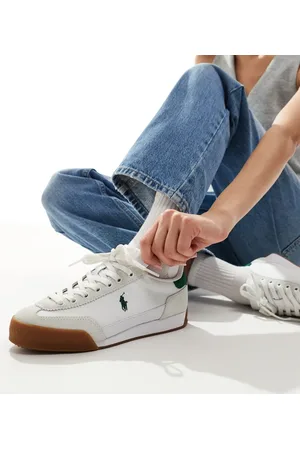 Ralph Lauren Hester sneakers in white with green logo and back tab