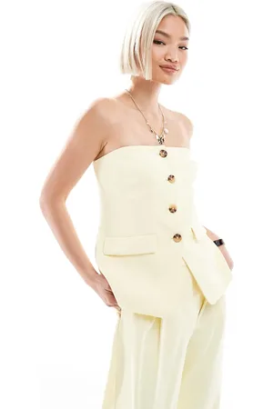 New Look Bandeau waistcoat in yellow (part of a set)