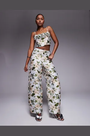 ASOS Jacquard barrel leg pants in (part of a set)-Multi