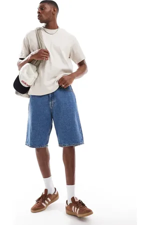JACK & JONES Baggy denim shorts in mid blue