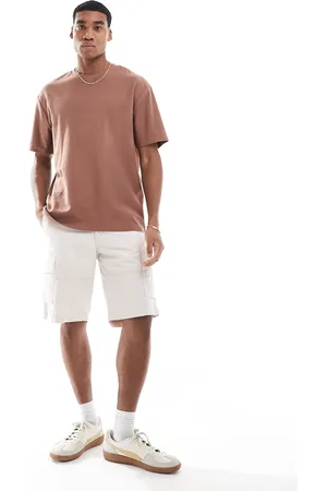 JACK & JONES Loose fit cargo shorts in off white