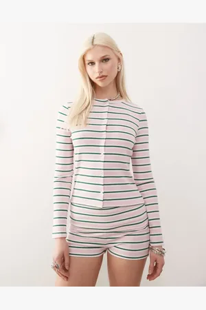 COLLUSION Stripe cardigan in pink-Multi
