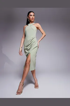 Lavish Alice Halterneck midi dress in