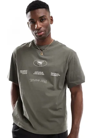 Pull&Bear Back graphic t-shirt in -Grey