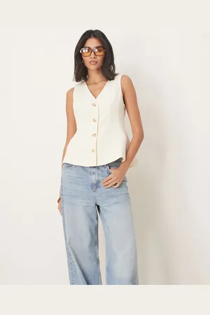 ASOS Peplum waistcoat in -Neutral