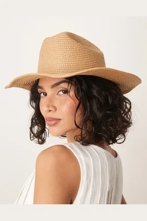 My Accessories Woven straw cowboy hat in -Brown