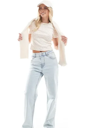 Miss Selfridge Heart pocket straight leg jeans in -Blue