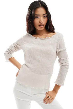 Object Lettuce edge long sleeve top in -Neutral