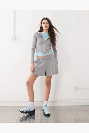 COLLUSION Grey marl mini shorts (part of a set)