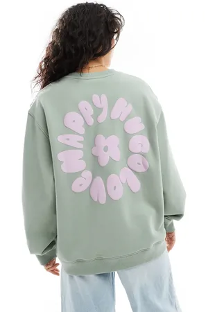 Hugo Blue Oversized crew neck sweatshirt in light