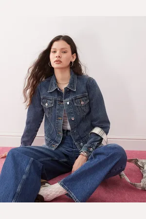 Miss Selfridge Denim girlfriend jacket in -Purple