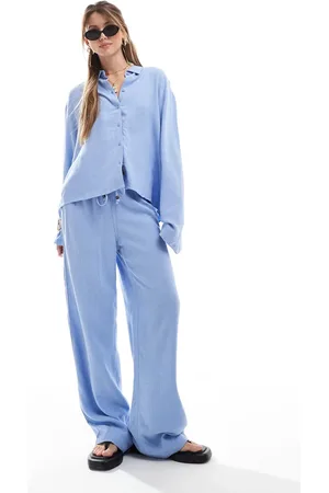 ONLY Linen mix long sleeve shirt in (part of a set)