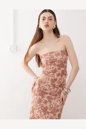 Motel Zirika printed bandeau top in