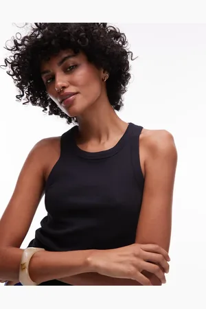 ARKET Rib jersey racer back tank singlet in blue-Navy