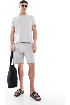 Bershka Textured shorts in light (part of a set)