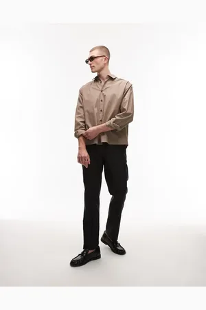 Topman Relaxed linen blend suit pants in