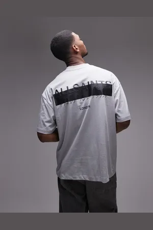 AllSaints Redact oversized embroidered logo t-shirt in -Black