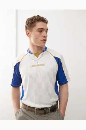 Umbro Panelled jersey t-shirt in and blue