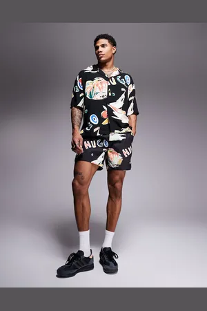 HUGO BOSS Calala logo leaf print swim shorts in (part of a set)
