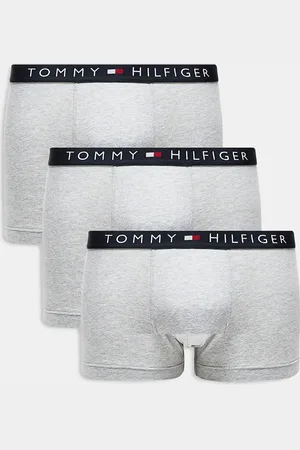Tommy Hilfiger Original 3 pack trunks in grey with navy waistband