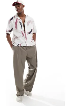Hollister Linen shirt in green -Multi