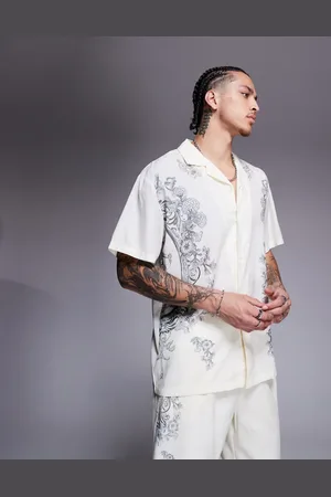 Liquor N Poker Royal emblem back print relaxed shirt in (part of a set)