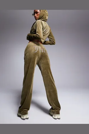 Juicy Couture Velour straight leg trackies in (part of a set)-Green