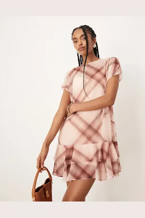 ASOS Sleeveless smock ruffle mini dress in