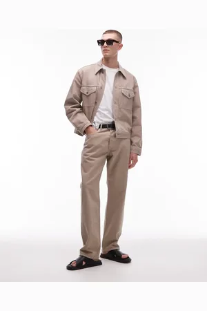 ARKET Ocean loose fit jeans in beige pigment wash-Neutral
