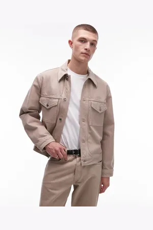 ARKET Rigid denim trucker jacket in beige pigment wash-Neutral