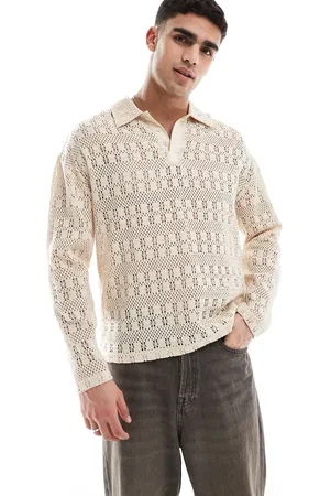 Native Youth Crochet rugby polo shirt in -White