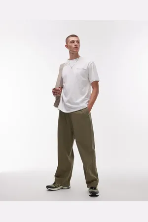Topman Relaxed ripstop pants in -Green