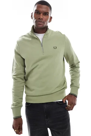 Fred Perry Half zip sweatshirt in green