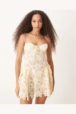 For Love & Lemons Lace mini dress in -Neutral