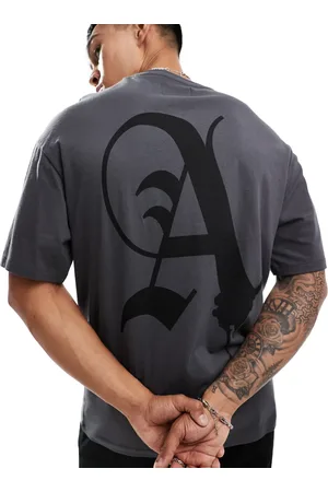 ADPT. Oversized t-shirt with A back print in grey