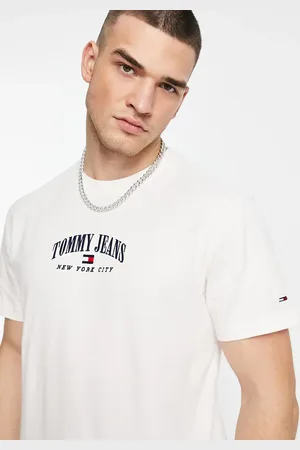 Tommy Hilfiger Cotton small varsity logo classic fit t-shirt in off white