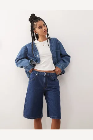 Reclaimed Denim jorts in mid wash