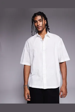 River Island Embroidered oversized shirt in