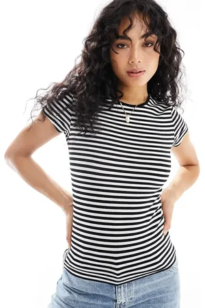 AWARE Vero Moda round neck short sleeve t-shirt in black stripe