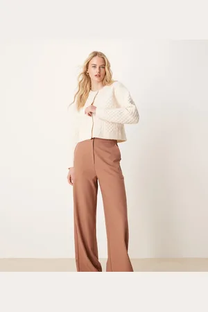 ASOS Tall tailored relaxed straight leg pants in -Brown