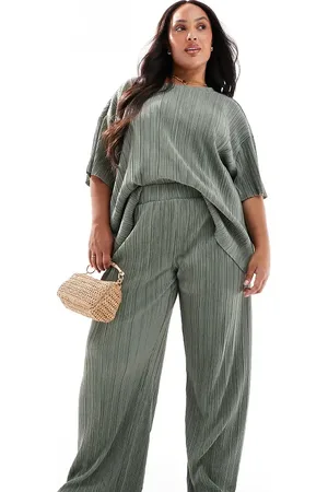 ONLY Plisse wide leg pants in (part of a set)