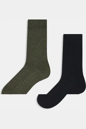 JACK & JONES 2 pack socks in black and khaki