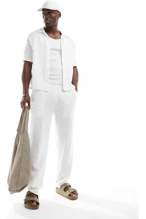 Bershka Textured pull on pants in (part of a set)