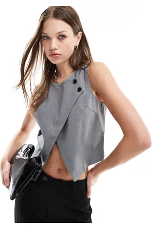 VERO MODA Tailored high neck cross front waistcoat in