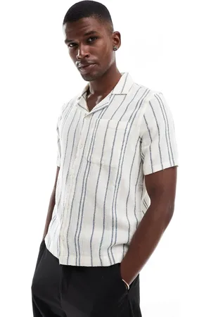 Hollister Short sleeve textured stripe shirt in